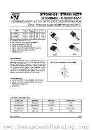 STD5NK40ZT4 datasheet pdf ST Microelectronics