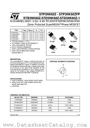 STP3NK60ZFP datasheet pdf ST Microelectronics