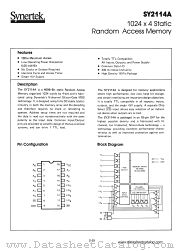 SY2114A datasheet pdf Synertek