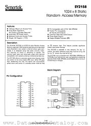 SY2158 datasheet pdf Synertek