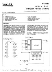 SY2167 datasheet pdf Synertek