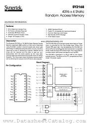 SY2168 datasheet pdf Synertek