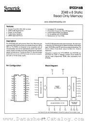 SY2316B datasheet pdf Synertek