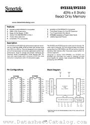 SY2333 datasheet pdf Synertek