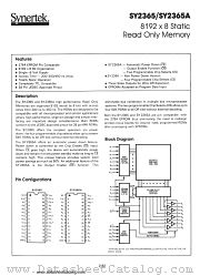 SY2365A datasheet pdf Synertek