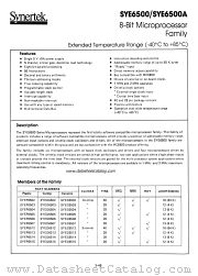 SYE6500 datasheet pdf Synertek