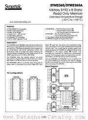 SYM2365 datasheet pdf Synertek