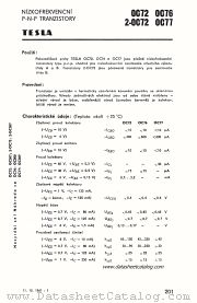 OC72 datasheet pdf Tesla Elektronicke