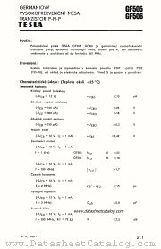 GF506 datasheet pdf Tesla Elektronicke