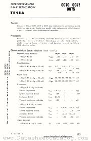 OC71 datasheet pdf Tesla Elektronicke