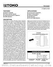 TK10421 datasheet pdf TOKO