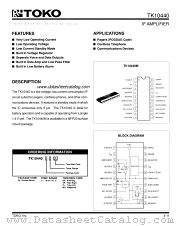 TK10440 datasheet pdf TOKO