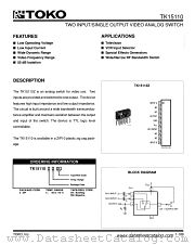 TK15110 datasheet pdf TOKO