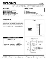 TK15111 datasheet pdf TOKO