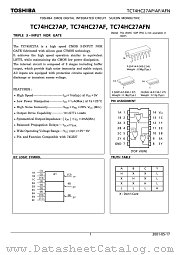 TC74HC27AP datasheet pdf TOSHIBA