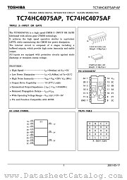 TC74HC4075AF datasheet pdf TOSHIBA
