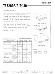 TA7289P(LB) datasheet pdf TOSHIBA