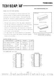 TC9192AF datasheet pdf TOSHIBA