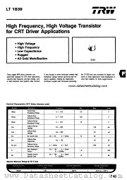 LT1839 datasheet pdf TRW