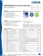 C3D10170H datasheet pdf Wolfspeed