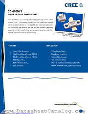 CGH40045 datasheet pdf Wolfspeed