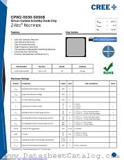 CPW2-0650-S006B datasheet pdf Wolfspeed