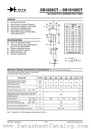 SB1020CT datasheet pdf Won-Top Electronics