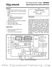 MT9092 datasheet pdf Zarlink Semiconductor
