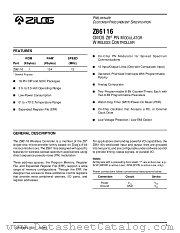 Z86116 datasheet pdf Zilog