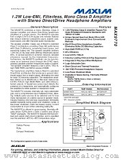 MAX9770 datasheet pdf MAXIM - Dallas Semiconductor
