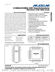 MAX7033 datasheet pdf MAXIM - Dallas Semiconductor