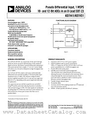 AD7451BRT-REEL7 datasheet pdf Analog Devices