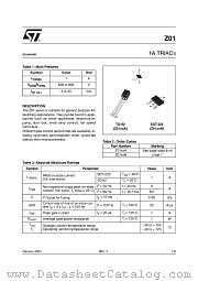 Z0103NA 5AL2 datasheet pdf ST Microelectronics