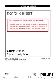 74HCT151D datasheet pdf Philips
