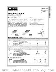 FQI7N10TU datasheet pdf Fairchild Semiconductor
