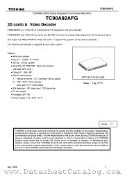 TC90A92AFG datasheet pdf TOSHIBA