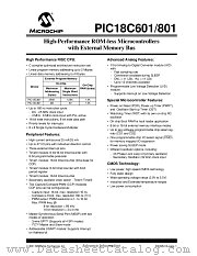 PIC18LC801-I/L datasheet pdf Microchip