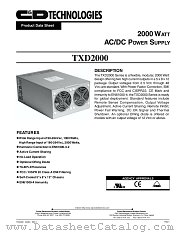 TXD2000MDHFLLDH datasheet pdf C&D Technologies