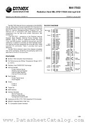 MAQ17503FC datasheet pdf Dynex Semiconductor