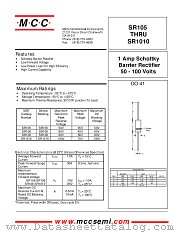 SR1010 datasheet pdf MCC