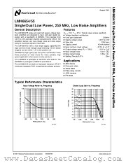 LMH6654MWC datasheet pdf National Semiconductor
