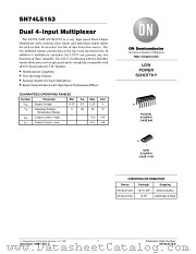SN74LS153MEL datasheet pdf ON Semiconductor