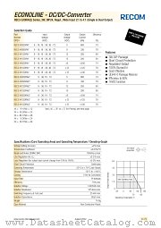 REC3-2705SRW datasheet pdf Recom International Power