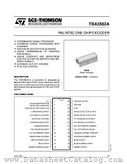 TDA3562A datasheet pdf SGS Thomson Microelectronics