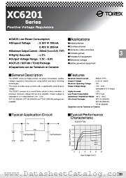XC6201P342LH datasheet pdf Torex Semiconductor
