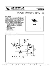 TDA2008 datasheet pdf ST Microelectronics