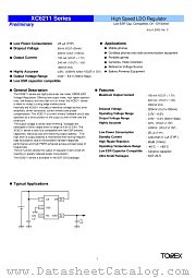 XC6211C3AML datasheet pdf Torex Semiconductor