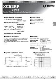 XC62RP1501LH datasheet pdf Torex Semiconductor