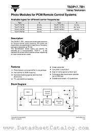 TSOP1740TB1 datasheet pdf Vishay