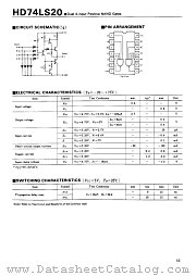 74LS20 datasheet pdf Hitachi Semiconductor